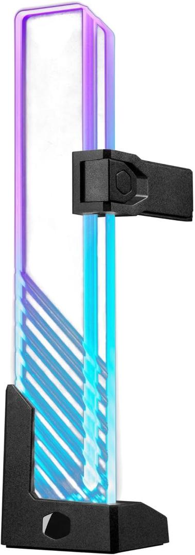 Cooler Master MasterAccessory ARGB GPU Support Bracket, Edge-Lit ARGB Tempered Glass, Universal GPU Bracket, Multiple Orientations (MCA-U000R-GSBTG-00)