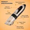 Aovdy Dog Clippers Grooming Kit, Low Noise with Rechargeable, Pet Shaver Cordless Electric Quiet Hair Thick Coats Clippers Trimmers Set for Dogs Cats Rabbit Pets (Gold)