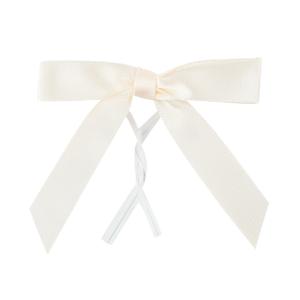 Restaurantware Gift Tek 3 x 2.50 Inch Twist Tie Bows, Ivory White, Polyester Satin, 100 Ct Package, 40/Case
