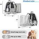 Lollimeow Cat Carrier Backpack, Expandable Bubble Pet Carrier for Cats and Small Dogs, Airline Approved Travel Backpack for Hiking, Walking & Outdoor Adventures - Supports up to 14 lbs