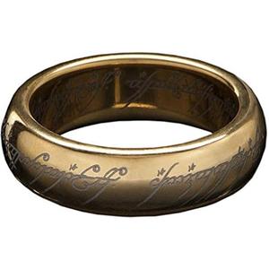 Ginger Lynn collection Lord of The Rings The One Ring Gold Plated Tungsten with Elvish Runes 2 cm Diameter