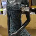 Guichifun Sculptures Home Decor Female Statue - Resin Bronze Woman Holding Flowers Sculpture Modern Creative Home Statue Handicrafts Art Ware Home Décor Office Room Gifts 7.5 x 7.5 x 21.25 Inch