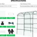 VIVOSUN 7Ft. Arch Trellis for Climbing Plants, 7 x 6 x 7ft Tall Metal Tunnel Trellis, Lightweight Metal Plant Support Archway with Nylon Netting for Climbing Vine, Vegetables, Fruits, Flowers, Black