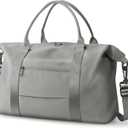 Travel Duffle Bag, Waterproof Weekender Bag Carry On Tote Bags for Women, Travel Essentials Sport Gym Bag for Men, Hospital Bag for Labor and Delivery, Overnight Bag Luggage Bag with Trolley Sleeve (03 Silver Gray)47.2 x 36.1 x 22.15 cm 