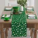 6 x XCHI Green Shamrocks St. Patrick's Day Table Runner Table Decoration for Party Home Kitchen Dining Holiday Decor 13x72 Inch