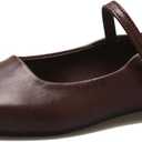 Women's Classic Retro Square Toe Flat Mary Jane Shoes Fashionable and Comfortable Walking Flat Shoes with Buckles (5, Brown)