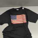 USA Flag Basic for Men Women and Kids US Patriotic Simple T-Shirt (Black, S)