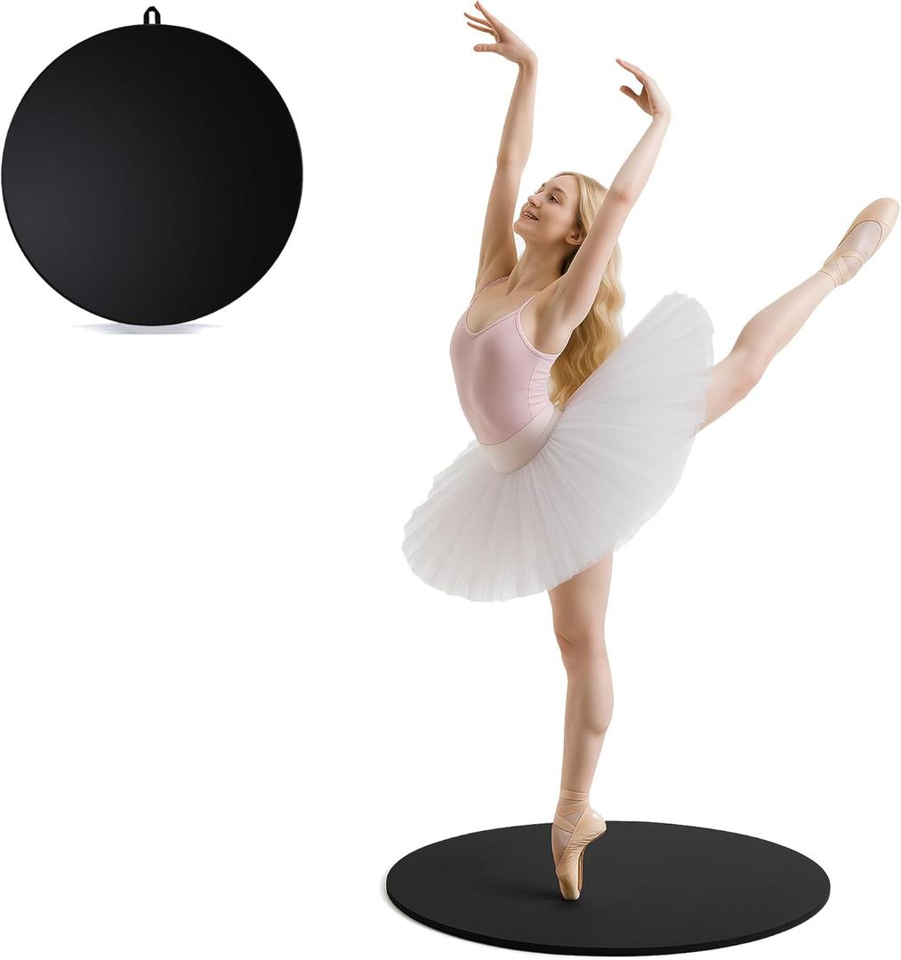 Portable Dance Floor Round, 24" Ballet Wood Floor, Dance Turning Board, Smooth Ballet Dance Floor for Home, Studio and Outdoor