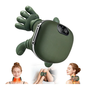 KAXLIDEN Shoulder and Neck Massager, Bionic Heated Massager, Neck Massager with Fingers, 4D Kneading Massage, Simulates a Real Palm Massage for Comfort, Relax Muscle Tension (Green)