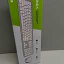Wireless Keyboard and Mouse Combo - Full Size Slim Thin Wireless Keyboard Mouse with Numeric Keypad 2.4G Stable Connection Adjustable DPI (White & Silver)
