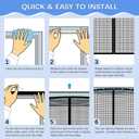 Garage Door Screen for 1 Car Garage 8x7FT, Magnetic Screen Garage with Retractable Fiberglass Mesh and Heavy Duty Weighted Bottom, Easy Assembly & Pass, Hands Free Screen Door Kit