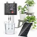 Solar Drip Irrigation System with USB Charging, 49FT Outdoor Indoor Plant Watering Devices for 15 Potted Plants, Automatic Watering System IP44 Waterproof 2200mAh for Garden Farm Greenhouse(Black)