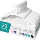 NEATERIZE Clothes Hangers Plastic 20 Pack For Adults - Plastic Hangers, The Perfect Coat Hanger and Space Saving Clothes Hangers for Closet, Percheros Ganchos para Colgar Ropa Hangars - Purple Hangers