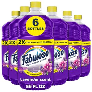 Fabuloso 2X Multi-Purpose Cleaner, No Rinse Floor Cleaner, Long-Lasting Freshness, Lavender Scent, 56 fl oz