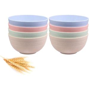 Unbreakable Cereal Bowls - 24 OZ Wheat Straw Fiber Lightweight Bowl Sets 8 - Dishwasher & Microwave Safe - for,Rice,Soup Bowls