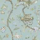 NuWallpaper x Scalamandre Blue Robin Egg Chinoise Exotique Peel and Stick Wallpaper, Removable Wallpaper, 20.87 in x 18 ft