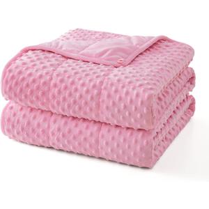 Topcee Weighted Blanket King Size (20lbs 80"x87"), Minky Dots Heavy Blanket for Woman, Man Sleeping, Soft, Cozy and Cooling Weighted Throw Blankets, Machine Washable, Pink