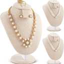 Youyole 3 Pcs Linen Jewelry Display Necklace Earrings Ring Display Stand Jewelry Bust/mannequin for Selling and Shows