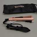 Terviiix Mini Flat Iron for Short Hair Temperature Adjustable, 1/2 Inch Mini Small Portable Ceramic Travel Hair Straightener for Men, Black