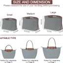 Felt Purse Organizer Insert for Longchamp Le Pliage S Bag Handbag Leather edge Longchamp Organizer Insert (Light Gray, Small)