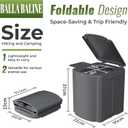 Portable Camping Toilet Kit for Adults, Upgrade Travel Potty Seat with Lid Removable Paper Holder and Absorbent Gel, for Camping, Hiking, Truck, RV Toilet, Grey