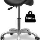 Saddle Stool with Wheels, Rolling Stool, Rolling Chair Ergonomic Swivel Rolling Chair with Hydraulic Lifting Height Adjustable Rolling for Office Medical Massage Salon Drafting(Black), 19.68-26.77 Inch Height 500lbs Capacity