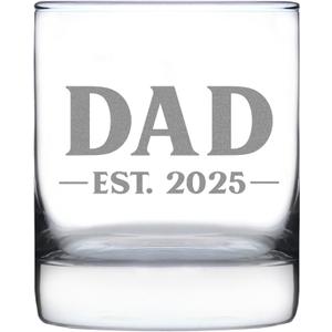 Dad Est 2025 - New Father Whiskey Rocks Glass Gift for First Time Parents - Bold 10.25 Oz Glasses Dad Est 2025 - New Father Whiskey Rocks Glass Gift for First Time Parents - Bold 10.25 Oz Glasses