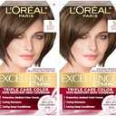 L'Oreal Paris Excellence Crème Permanent Hair Dye, Triple Care Hair Color with Hyaluronic Acid for 100% Gray Coverage, 5 Medium Brown, 1 Kit (Pack of 1)