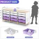 12 Drawers Storage Cabinet with Wooden Top and Plastic Bins, Toy Storage Organizer Toy Shelf Storage Chest Cubby Organizer for Home, Office, Playroom, Classroom & Craft Room Storage (Gradient Purple)