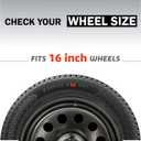 16 Inch Hubcaps with Adjustable Steel Retention Rings, Premium ABS Universal Fit, Set of 4 Wheel Covers (Gunmetal Grey)