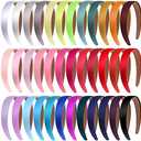 Janinka 22 Pcs Hard Headbands Bulk Plain Satin Headband Hard Headbands 1.2 Inch/ 3 cm Non Slip Ribbon Decor DIY Hair Holiday Costume Accessories for Women