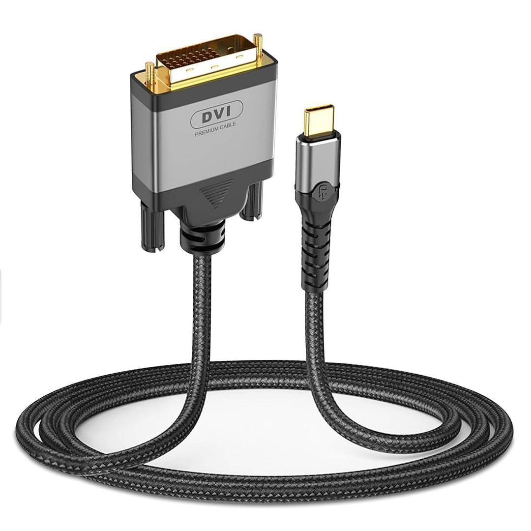 USB C to DVI Adapter 3ft,USB Type-C to DVI Cable [Thunderbolt 3/4] Compatible with MacBook Pro 2023/M2/M3,iPad Pro,iPhone 15,Galaxy S23/S24,XPS 17,Steam Deck