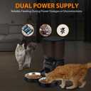 Automatic Cat Feeders for Two Cats, 5L/20 Cups Double Automatic Cat Food Dispenser with 2 Stainless Bowls, Timer Setting 20 Portions 6 Meals Per Day, 10s Meal Call (Black)