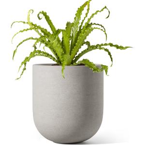 LE TAUCI 6 Inch Plant Pot, Ceramic Planter for Herbs & Small Houseplants, Tabletop Indoor Pot for Shelf, Desk and Windowsill, Small Planter with Drainage Hole & Rubber Plug, Neutral Gray