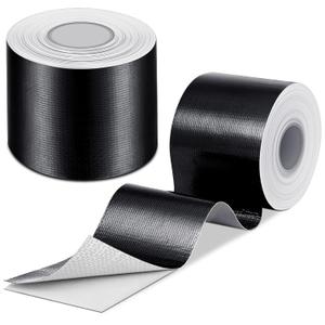 Zonon 2 Rolls Aluminum Foil Tape Heat Shield Tape Barrier Adhesive Reflective Fiberglass Thermal Insulation Reflective Material High Temp Protection(Black,2 Inch X 32.8 ft)