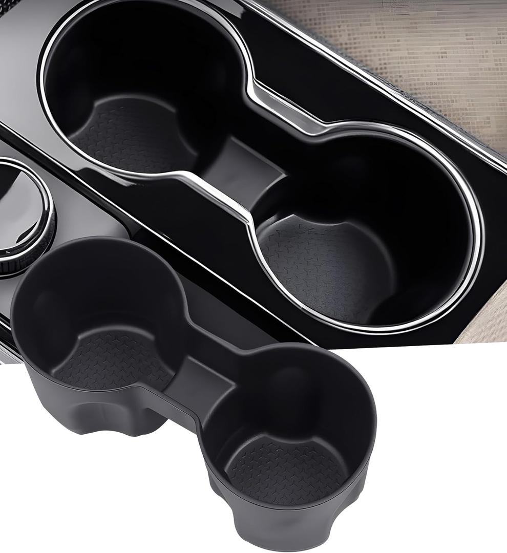 Center Console Cup Holder Inserts for Chevrolet Equinox 2026 2025 (Not for EV), Interior Accessories TPE Car Cup Holders Covers Protector for Chevy Equinox 2025-2026, Black