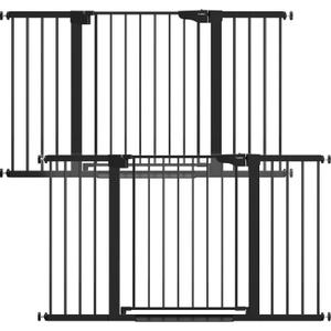 Cumbor 2 Pack 29.7-54.2" Baby Gate for Stairs, Mom's Choice Awards Winner-Auto Close Dog Gate for doorways, Easy Install Pressure Mounted Pet Gate Indoor, Walk Thru Wide Safety Gate for Dog, Black