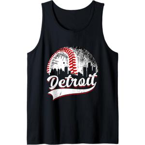 Vintage Detroit Baseball Lover Men Women Game Day Tank Top XL