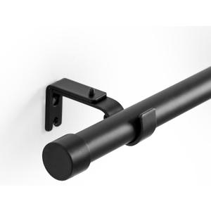 Curtain Rods for Windows 16 to 48 Inch (1.3-4 Feet), 1 Inch Diameter Adjustable Single Curtain Rod, Heavy Duty Metal Drapery Rod Holds up to 30 lbs for Bedroom Kitchen Living Room - WAZLEX, Black