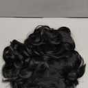 Natural Black Pixie Cut Wig for Black Women Synthetic Pixie Wigs Curly Short Wigs for Black Women Black Layered Wig with Bangs Wavy Short Curly Wig(Black)