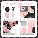 Pink Black Balloon Garland Arch Kit, 141Pcs Pink and Black Balloons Different Sizes 18 10 5 Inch and Bows for Coquette Birthday Wedding Baby Shower Bridal Shower Party Decorations