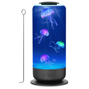 Jellyfish Lamp - 7 Color Changing LED Tank Aquarium Light, Mood Lamp for Home Office Bedroom Decor, 2 Lighting Modes for Relax/Sleep, Gift for Kids Teens Adults 