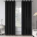 Black 100% Blackout Linen Curtains 120 Inches Extra Long Ceiling to Floor,Eyelet Top Full Black Out Room Darkening Thermal Insulated Sliding Glass Door Curtain Panels W50 x L120 Length 10 FT Drapery