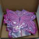 Resurhang 60 Pcs Butterfly Party Zipper Treat Bags Pink Food Goodie Gifts Bags Resealable Butterfly Themed Party Snack Candy Containers for Birthday Baby Shower Bridal Showers Supplies