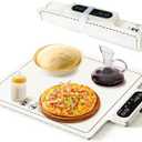 Electric Warming Tray-Fast Heating,6 Temperature Settings,Fast Full Surface Graphene Heating Food Warmer,Roll Up Heating Pads for Parties Buffet Thawing (White, 15X15)