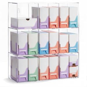 Triple Tier Acrylic Suture Rack Clear Medical Suture Storage Organizer 9 Bins Size 18.2515.756 Inches for Surgical Thread Operating Rooms Clinics Veterinary Practices and Instructional Labs