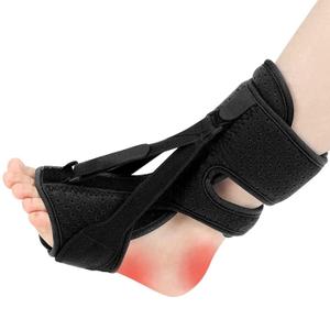 Night Splint Adjustable Planter Facetious Relief Foot Drop Achilles Tendonitis Day Night (Black-1PC) (Black, L)