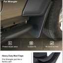 Kiwi Master Mud Flaps for 2018-2026 Jeep Wrangler JL (Not Fits Willys/Rubicon/4xe), OEM Replacement # 82215333 82215332AB, Heavy Duty Mud Guards, Front & Rear Splash Guards, 4 Pcs Set