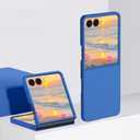 Megden for Samsung Galaxy Z Flip 7 Case Ultra Thin Skin Friendly Z Flip 7 Phone Case Full Protective Anti-Scratches Shockproof PC Wireless Charging Cover for Galaxy Z Flip 7 (Darkblue)