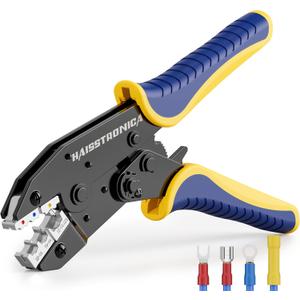 haisstronica Crimping Tool for Insulated Electrical Wire Connectors-AWG 22-10 Ratchet Crimper Tools-Racheting Wire Crimping Tools-Also for Insulated Connectors and Wire Terminal HS-9327